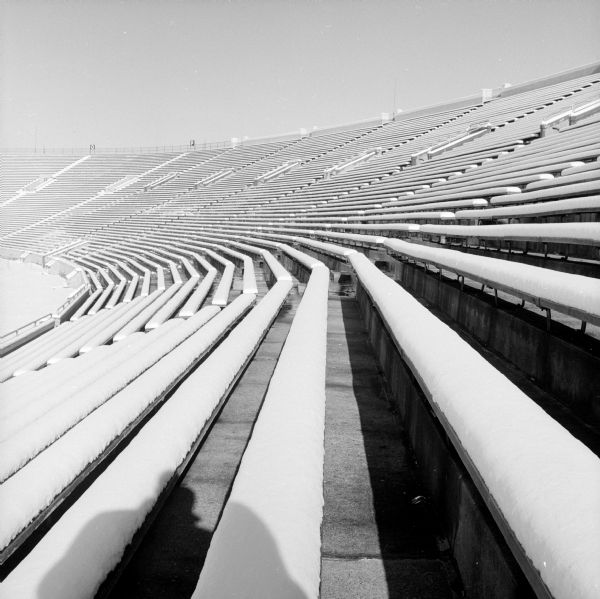 View of the Camp Randall seating after a snowfall.