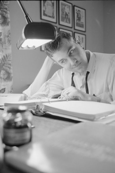 David Ottenson, a third-year medical student from Superior, studies at home.