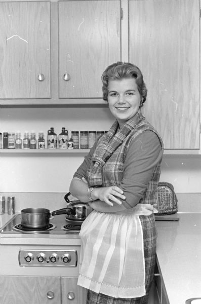 Mrs. James H. Smith, 3112 Furey Avenue, wins third-grand prize in the annual <i>Wisconsin State Journal</i> recipe contest. Mrs. Smith, a 1957 graduate of the University of Wisconsin in economics, is assistant to the employment manager at Oscar Mayer and Company. Her appetizer recipe is for "mock chicken liver loaf," made from jelled beef consomme and filled with a liver sausage mixture to be served as a spread for crackers.