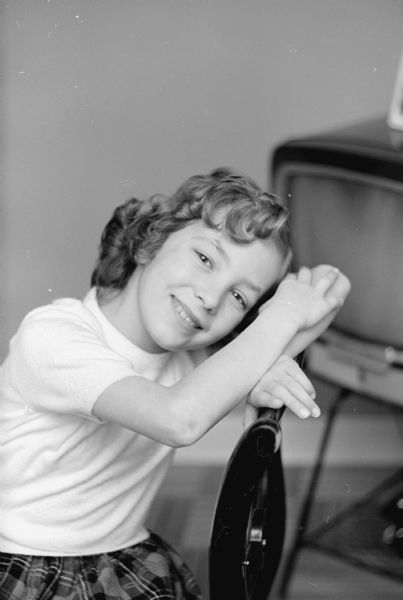 Laurell Price, who turned 10-years-old on February 1, 1959. Her birthday was the same as the debut of the <i>Wisconsin State Journal</i>. The photograph was accompanied by one of her as an infant.