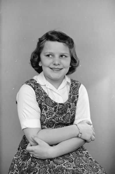 Jacqueline Kramer, who turned 10-years-old on February 1, 1959. Her birthday was the same as the debut of the <i>Wisconsin State Journal</i>. The photograph was accompanied by one of her as an infant.