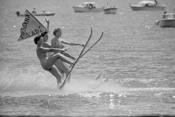 The 4th of July is celebrated in Madison with a water ski show on Lake Monona.