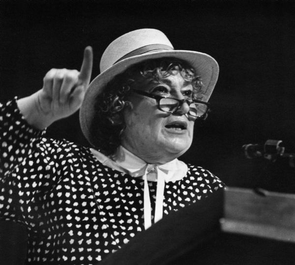 Bella Abzug delivering a speech in Madison.