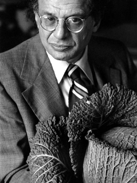 Allen Ginsberg with cabbage.