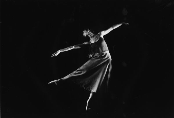 Karla Zhe during a dance routine at the University of Wisconsin-Madison.
