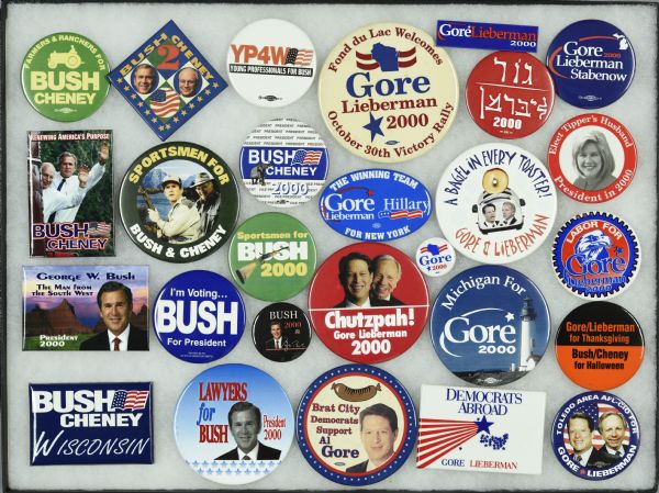 Presidential Pin Back Al Gore Joe Lieberman Campaign Political President Button 