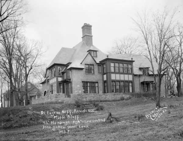 View of the rear of the Dr. Eugene Neff house, at 731 Farwell Drive in Maple Bluff.