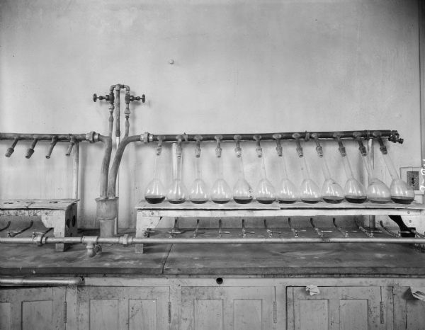 Special Kjeldahl apparatus in Dr. Edwin B. Fred's laboratory.