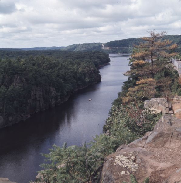 Elevated view from bluff of the St. Croix River in Interstate Park.