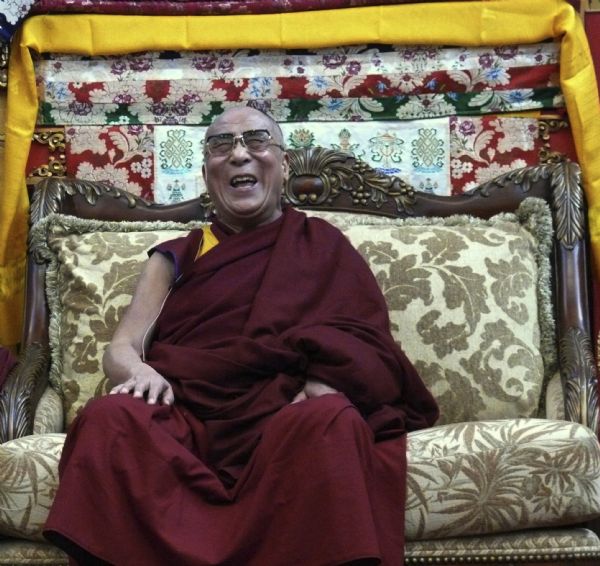 His Holiness, the Dalai Lama in the Deer Park Buddhist Center Temple. 
