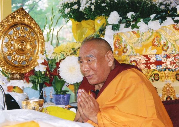 Geshe L Sopa teaching in the Deer Park Buddhist Center Kalachakra Temple.