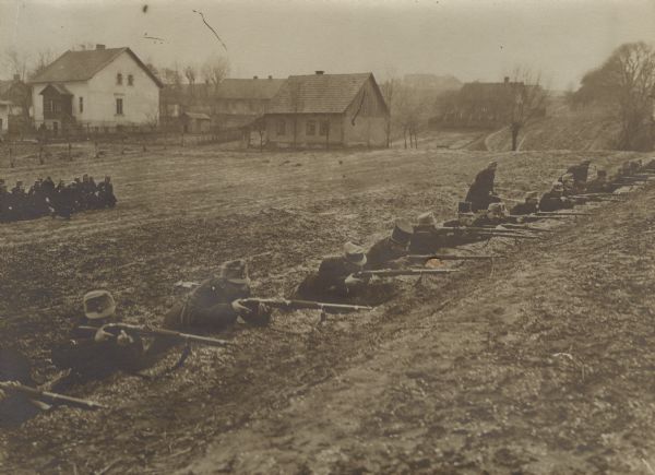 Austrian soldiers in Dunajec, Poland.