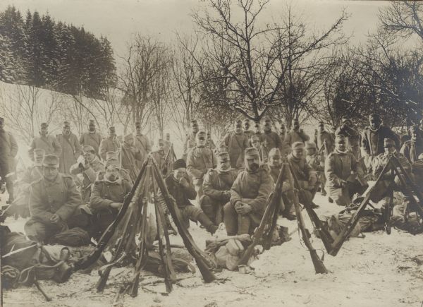 Austrian troops resting in the vicinity of Uzsok Pass.