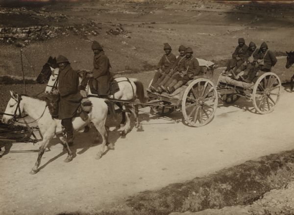 Turkish artillery on the road to the Suez Canal.