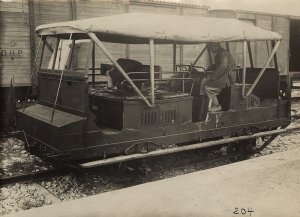 A draisine, or speeder, on the Baghdad rail line.