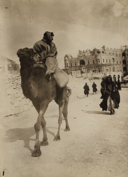 A Senussi fighter on a camel.