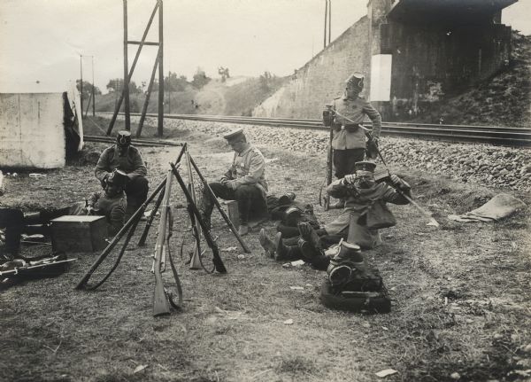 German railroad guards on the eastern border.
