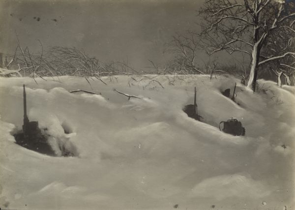Snowy trenches.