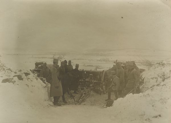 Austrian artillery position among the vineyards near Sanda Gora.