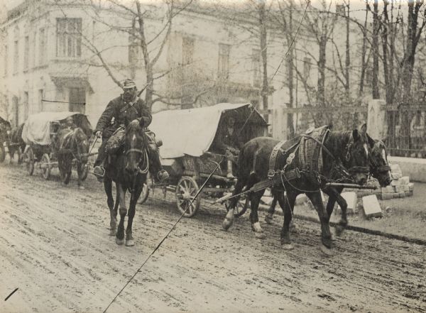 Red cross arriving in Tarnow to take care of the wounded.