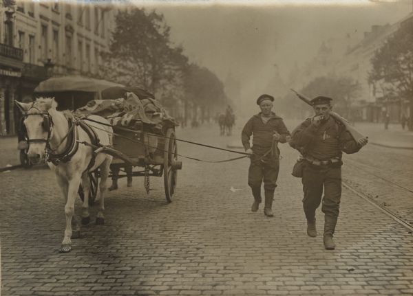 Our naval infantry in Antwerp. German forces occupied Antwerp on October 10th, 1914 after a two week siege.