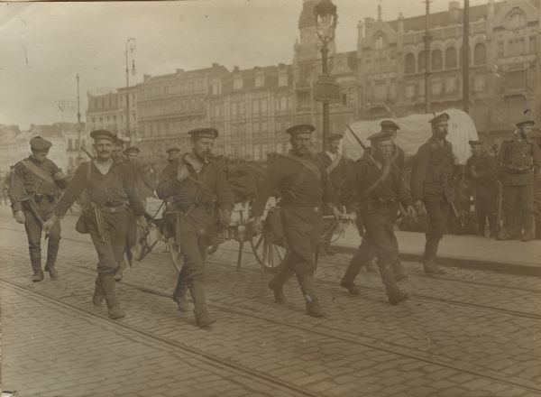 German forces occupied Antwerp on October 10th, 1914 after a two week siege. 
