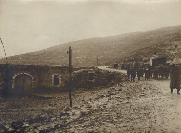 Turkish soldiers passing through a village in the Taurus Mountains. 