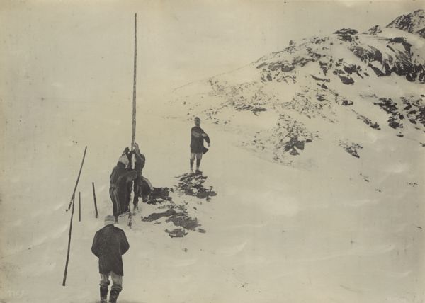 Radiotelegraphy on a glacier — 3600 meters in elevation — in South Tyrol. 
