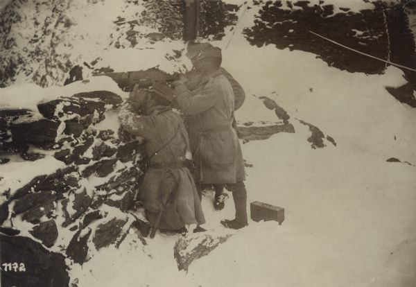 The highest machinegun position in Europe on the Ortler glacier. 