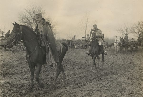 Engineering officers (Pionneren) riding on a Serbian military road to determine the best route. 