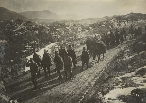 Our troops marching between Rijeka (Rijeka Crnojevi&#263;a) and Virpazar in Montenegro.