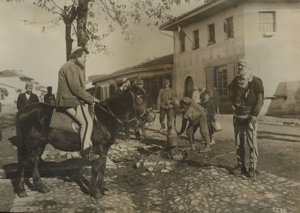 Street scene in Skutari, Albania. 