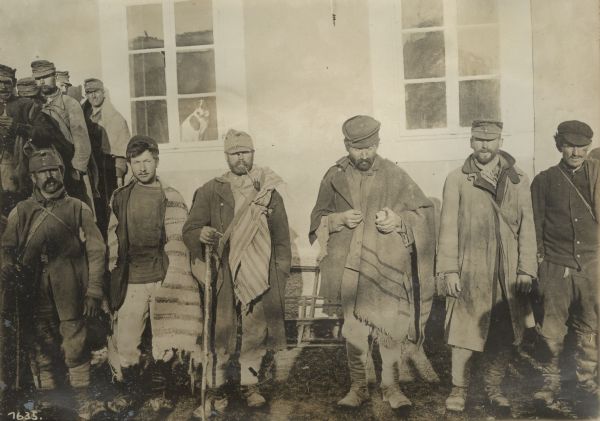 This is how our soldiers looked when released after suffering 11 months of deprivations as prisoners of war. Photograph taken on January 28th (1916) in Cettinje, Montenegro.