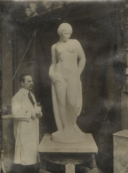 The pursuit of art during wartime. Johannes Goetz (1865-1934) was a German sculptor, best-known for creating a series of historical statuary scenes, based on German history, along the Siegessallee in Berlin.