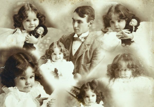 Photomontage of father W.A. Holt and daughter Jeannette.