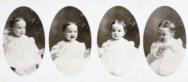 Four mini-portraits of Baby Eleanor Holt.