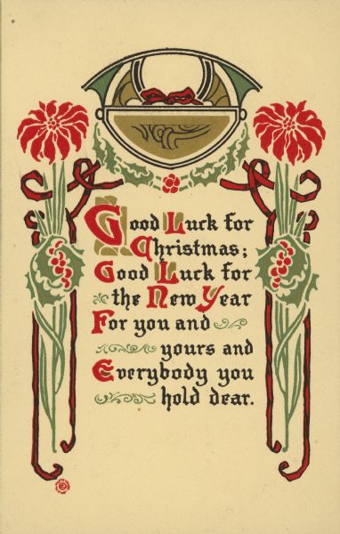 Good Luck for Christmas | Postcard | Wisconsin Historical Society