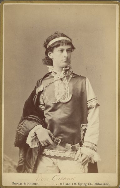 Carte-de-visite portrait of S.C. Gilbert, in costume as Don Caesar from Friedrich Schiller's play <i>The Bride of Messina</i> (<i>Die Braut von Messina</i>).