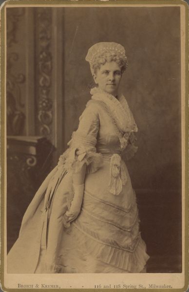 Carte-de-visite portrait of Mrs. Joseph Gilbert, in costume.