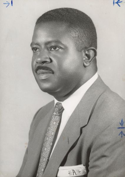 Three-quarter profile portrait of World War II veteran, Baptist minister, and civil rights activist Ralph Abernathy, the 2nd President of the Southern Christian Leadership Conference, following the assassination of Martin Luther King, Jr. 