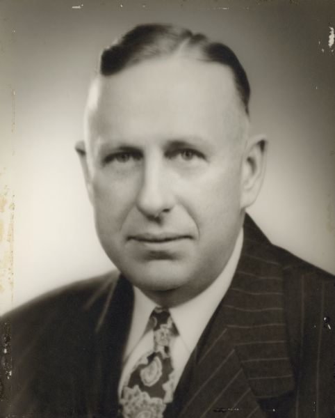 Portrait of Harvey R. Abraham, World War I veteran and Republican member of the Wisconsin State Assembly from the Winnebago County district, 1947-1960.