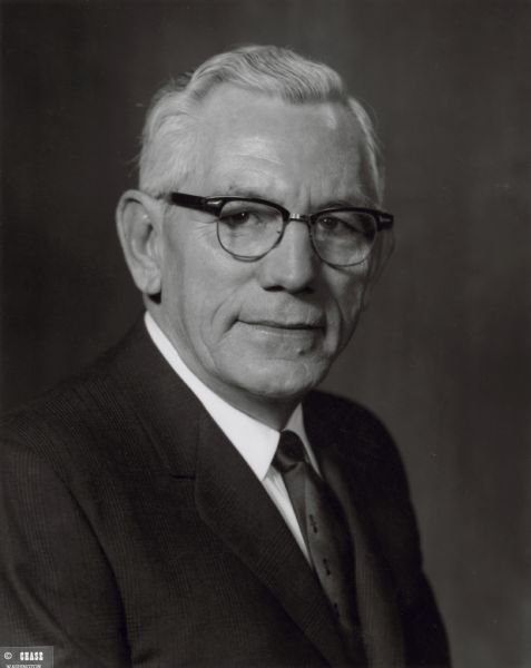 Portrait of Iorwith Wilbur ("I. W.") Abel, 3rd President of the United Steelworkers of America. This portrait appears to have been taken around 1968, when Abel was elected president of the Industrial Union Department, AFL-CIO.