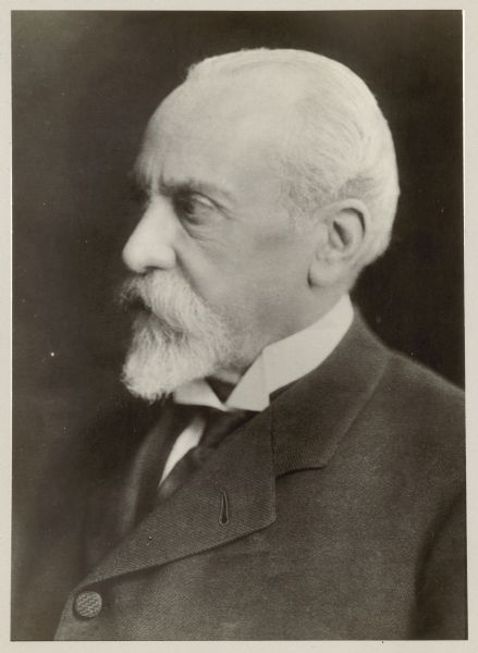 Quarter-length profile portrait of Gustave Ador. Caption reads: "Gustave Ador, head of the International Red Cross. The Swiss Federal Assembly, formed by the union of the National Council and the Council of States, has just elected Gustave Ador of Geneva as successor to Dr. Arthur Hoffmann who resigned several days ago because of his Pro-German activities."