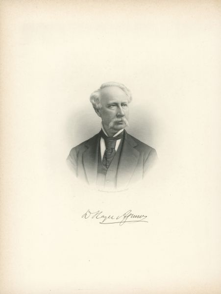 Lithographic portrait of David Hayes Agnew, an American surgeon and author of <i>The Principles and Practice of Surgery</i>. He was also the chief consulting surgeon when President Garfield was shot, and was co-founder of the Irwin & Agnew Iron Foundry in 1846.