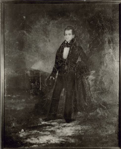 Photograph of a painting of Albert Alden, shipmaster from Portland, Maine.