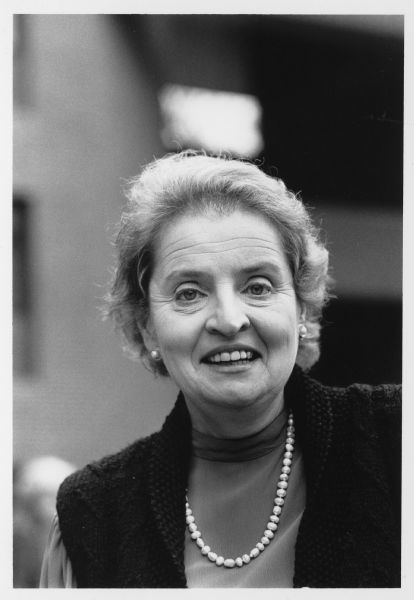 Portrait of Madeline Albright, a Democratic diplomat and political scientist who served as U.S. Ambassador to the United Nations (1993-1997) and U.S. Secretary of State (1997-2001). This image was taken at the Third Review Conference for the Biological Weapons Convention (BWC), 1991.
