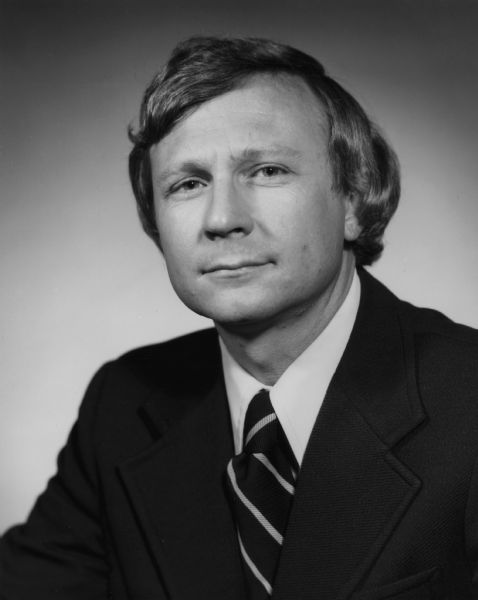 Quarter-length portrait of Edward "Pete" Cleveland Aldridge Jr., 9th Director of the National Reconnaissance Office (1981-1988), United States Secretary of the Air Force (1986-1988), and Under Secretary of Defense for Acquisition, Technology and Logistics (2001-2003).