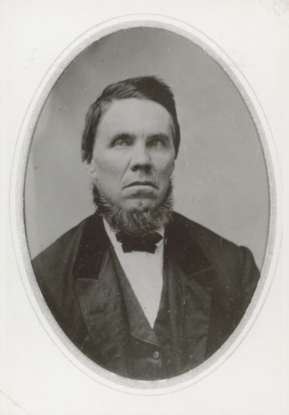 Oval-framed portrait of William Carpenter Ross, father of UW-Madison sociology professor Edward Alsworth Ross.