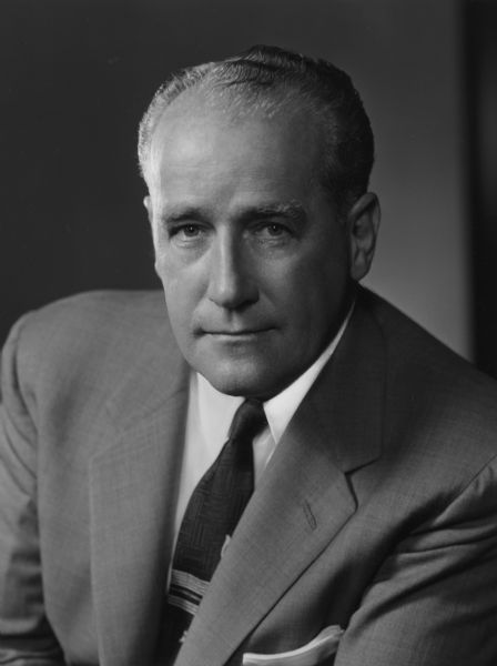 Quarter-length portrait of William Pollock, a long-standing union official. Pollock was business agent for United Textile Workers (UTW) Local 25 from 1931-1937, when he became manager of the Textile Joint Board, following UTW's merger with the Congress of Industrial Organizations (CIO). When the textile unions combined to form the Textile Workers Union of American (TWUA) in 1939, he became the new union's general secretary-treasurer. He kept that role until 1953, when he became executive vice president. When Emil Rieve stepped down as president in 1956, Pollock was elected president. He was reelected to that post until 1972.
