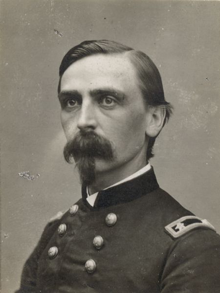 Quarter-length portrait of Adelbert Ames, US Army veteran and Republican politician. Ames was a general in both the Civil War and the Spanish-American War. He was Governor of Mississippi twice (1868-1870, 1874-1876), and a United States Senator from 1870-1874.